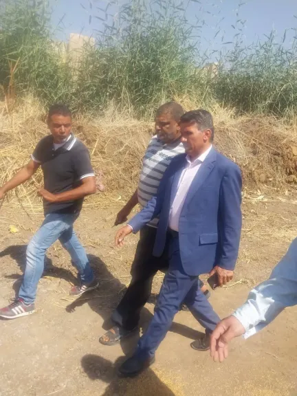 رئيس مدينة ناصر يتابع أعمال توريد القمح و4200 طن إجمالي الكميات المستلمة حتى الآن