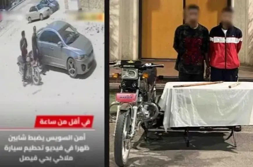 مشاجرة جيرة تتحول إلى تحطيم سيارة في شوارع السويس.. وضبط المتهمين