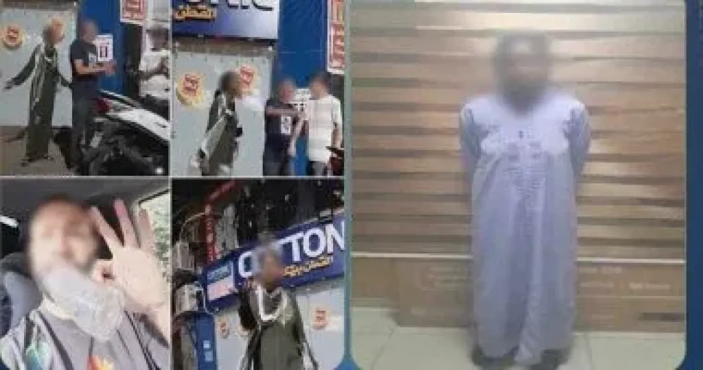 ضبط سيدة القت قطعة زجاج على شخص صورها أثناء تشاجرها