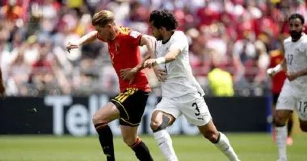 محمد هانى يسجل هدف تعادل منتخب بلجيكا أمام مصر بالخطأ فى مرماه