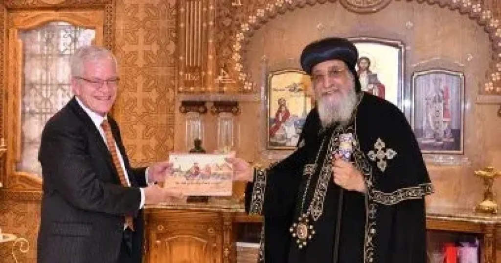 البابا تواضروس الثانى يستقبل القائم بأعمال السفارة الأمريكية فى القاهرة