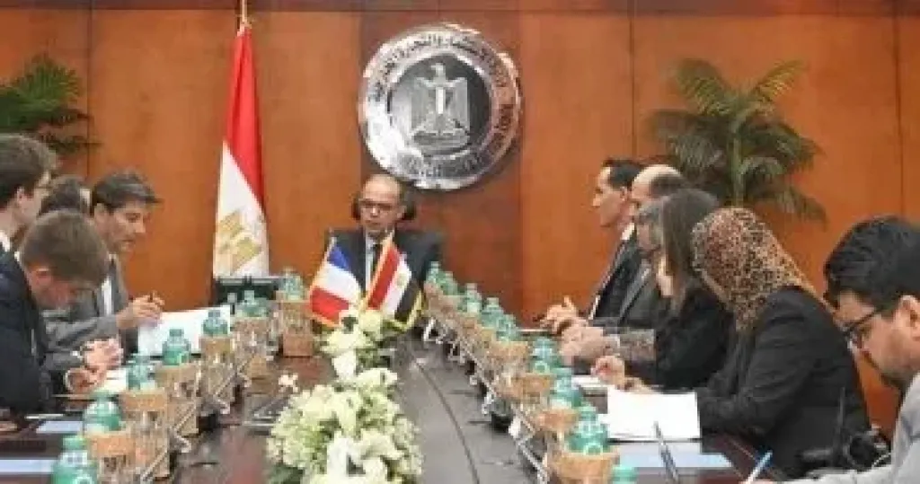 وزير الاستثمار والتجارة الخارجية يبحث مع السفير الفرنسي سبل تعميق التعاون