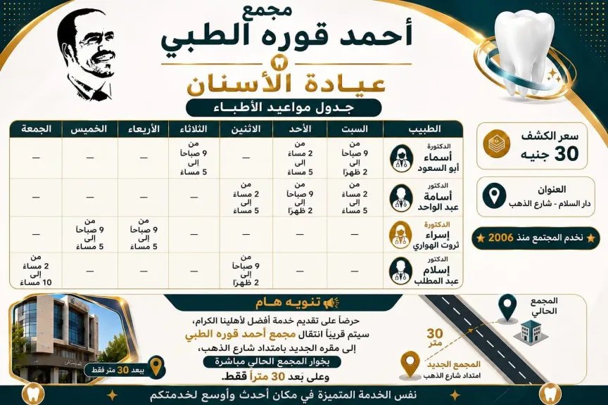مجمع أحمد قورة الطبي.. خدمة طبية متميزة بأسعار رمزية تخفف أعباء المرضى
