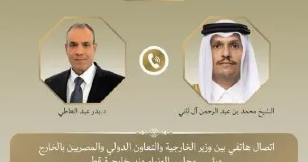 وزير الخارجية يبحث مع نظيره القطرى التطورات الإقليمية