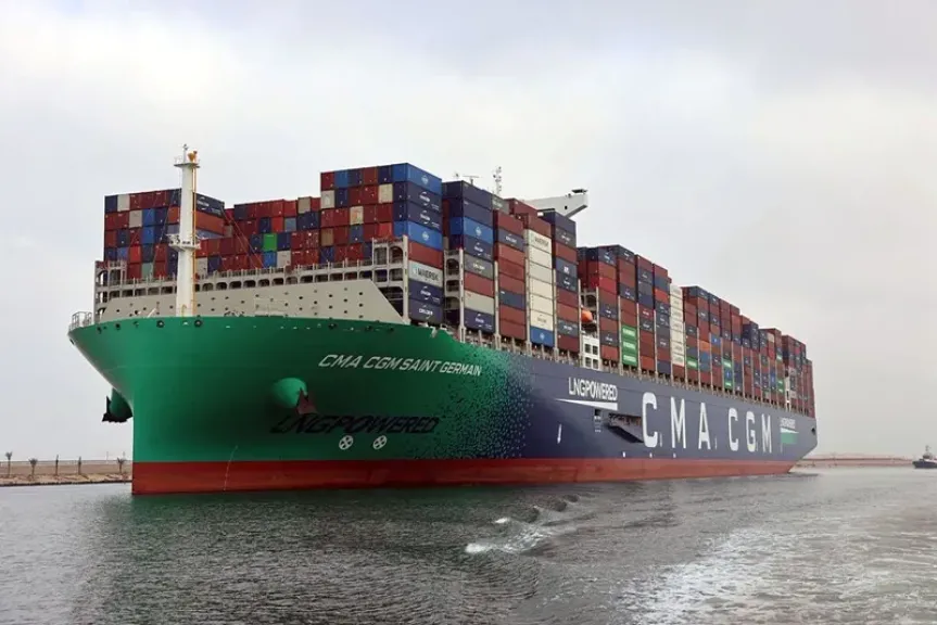 قناة السويس تشهد عبور سفينة الحاويات العملاقة ”CMA CGM SAINT GERMAIN” لأول مرة|صور