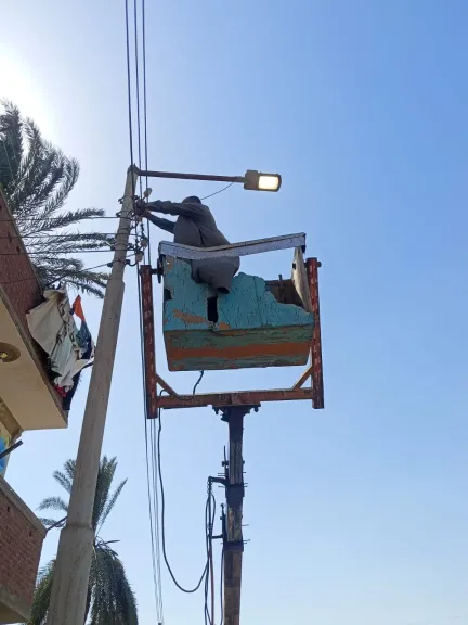 رفع كفاءة الإنارة العامة فى سمنود بالغربية