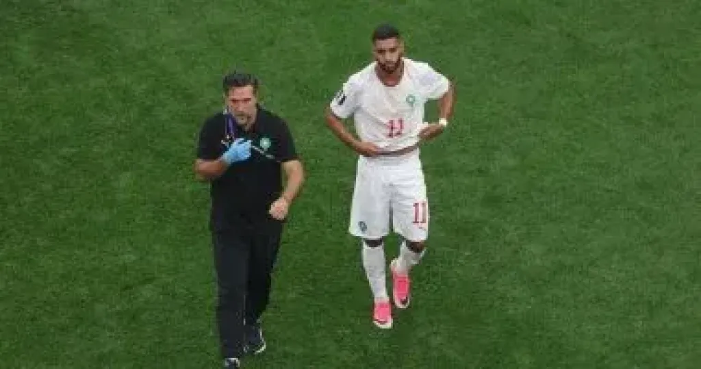 كندا ضد المغرب.. إصابة إسماعيل صيباري وخروجه من ملعب المباراة