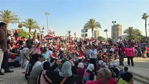 فرحة جماهير مصر في مركز شباب الجزيرة بعد الهدف الأول بشباك الأرجنتين