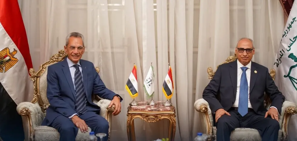 وزير شئون المجالس النيابية يلتقي رئيس مجلس الدولة لتهنئته بمناسبة توليه مهام منصبه