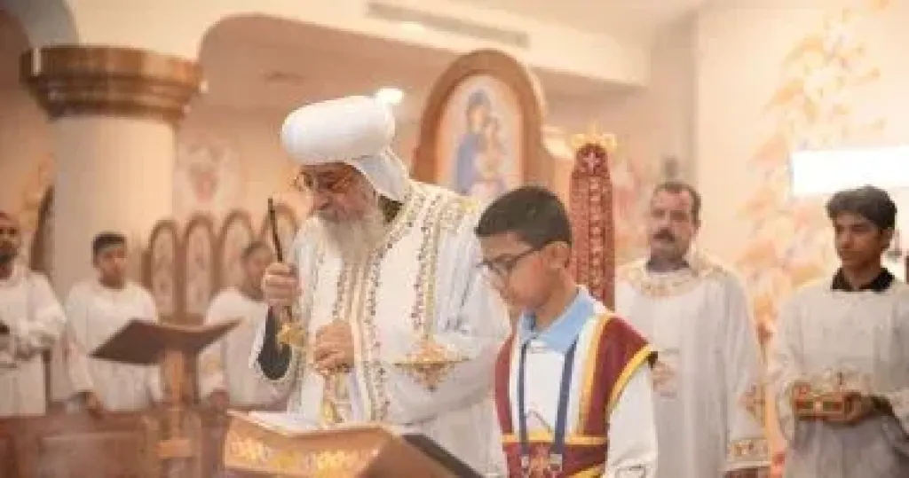 البابا تواضروس يصلى قداس الأحد مع أطفال ملتقى ”لوجوس چونيور”
