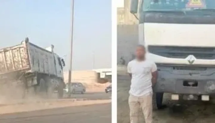 الداخلية تضبط سائق نقل بدون لوحات لسيره عكس الاتجاه بالمقطم