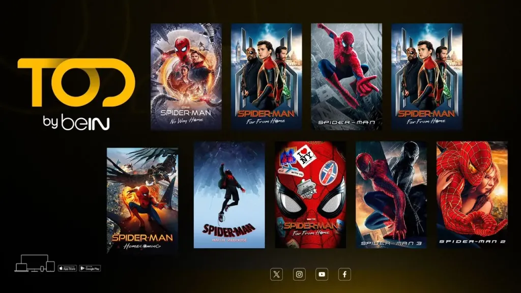مجموعة أفلام Spider-Man الكاملة على TOD by beIN قبل انطلاق الفصل الجديد