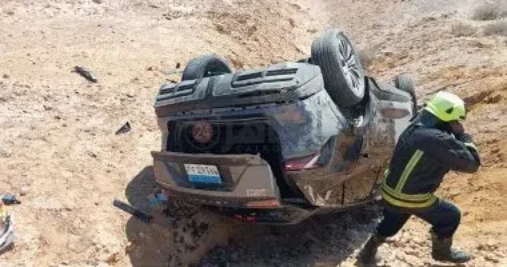 مصرع شخص وإصابة 2 آخرين إثر انقلاب سيارة ملاكي في أجا بالدقهلية