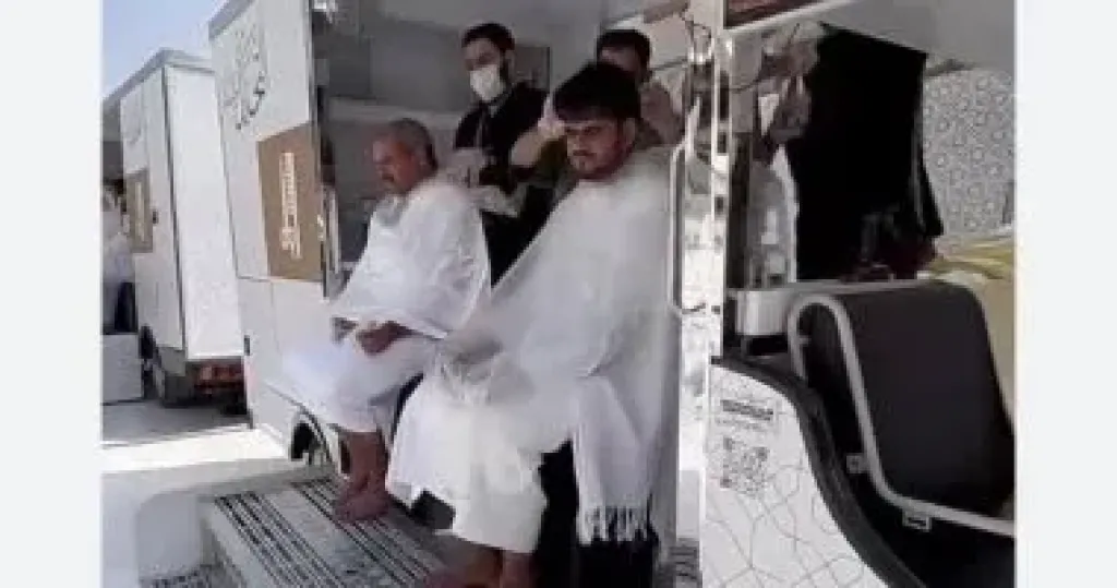 عربات التحلل من النسك.. خدمة مجانية لضيوف الرحمن