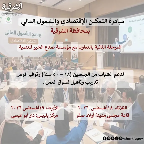 وحدة سكان الشرقية تدعو الشباب ورشة عمل للتمكين الاقتصادى على مدار يومين