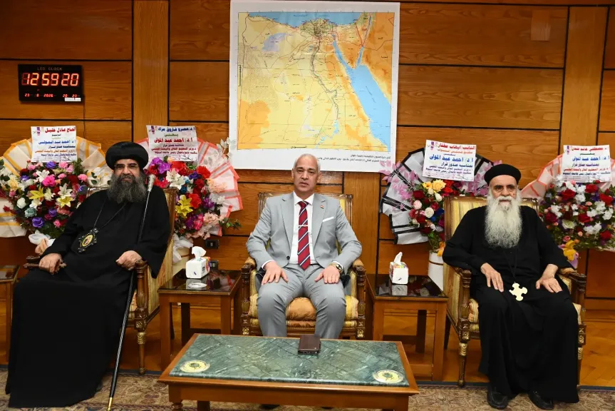الدكتور عبدالمولى يستقبل الأنبا بسنتي ووفد «المركزي للمحاسبات» لتعزيز التعاون