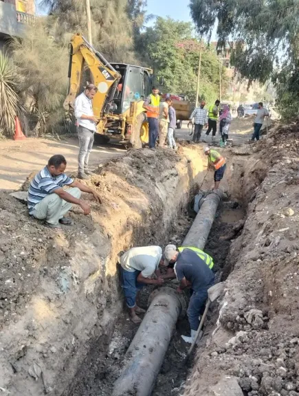 مياه الشرقية :الانتهاء من إصلاح خط مياه قطر 450 مم بطريق الحبش بالإبراهيمية