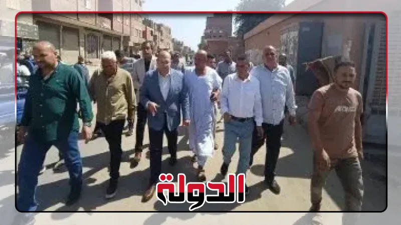 نائب محافظ الجيزة يتفقد مشروع تطوير طريق المية بأوسيم ويوجه بتكثيف الأعمال