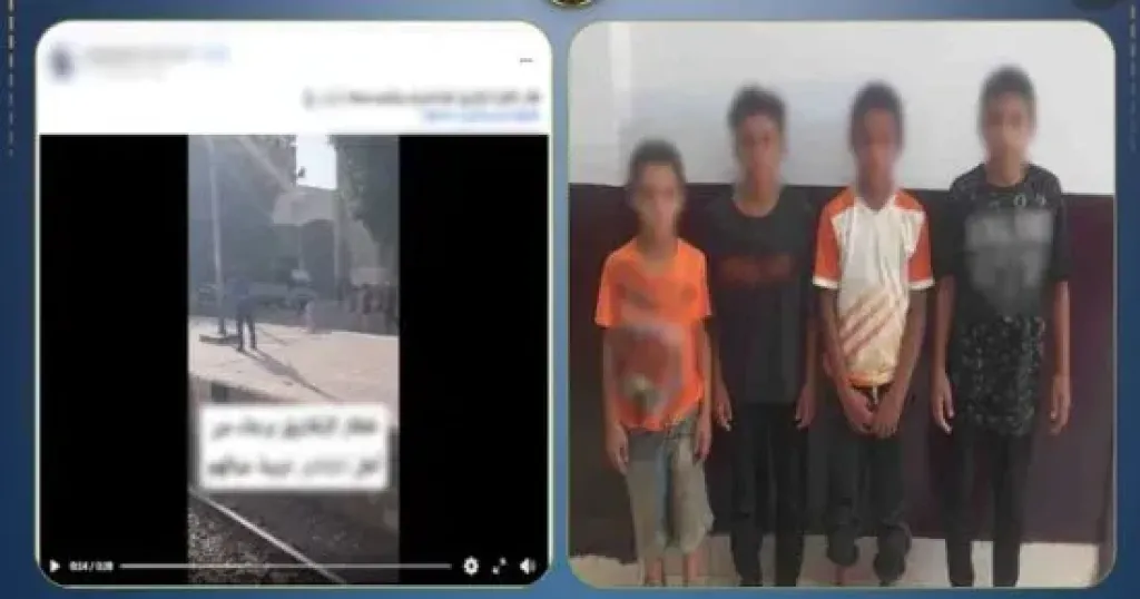 ضبط 4 طلاب للتلويح بإشارات خادشة لركاب قطار