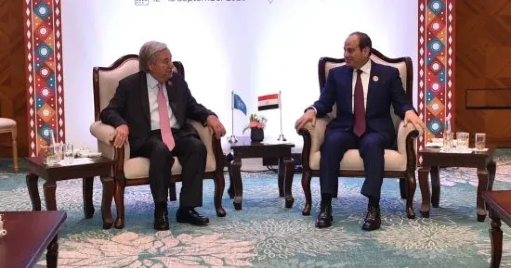 الرئيس السيسى يلتقى سكرتير عام الأمم المتحدة.. ويؤكد: جوتيريش سيترك إرثاً مقدراً عند مغادرته منصبه