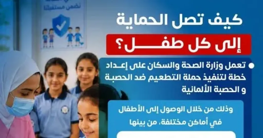 ”الصحة” تستعد لإطلاق حملة تطعيم موسعة ضد الحصبة والحصبة الألمانية لحماية الأطفال