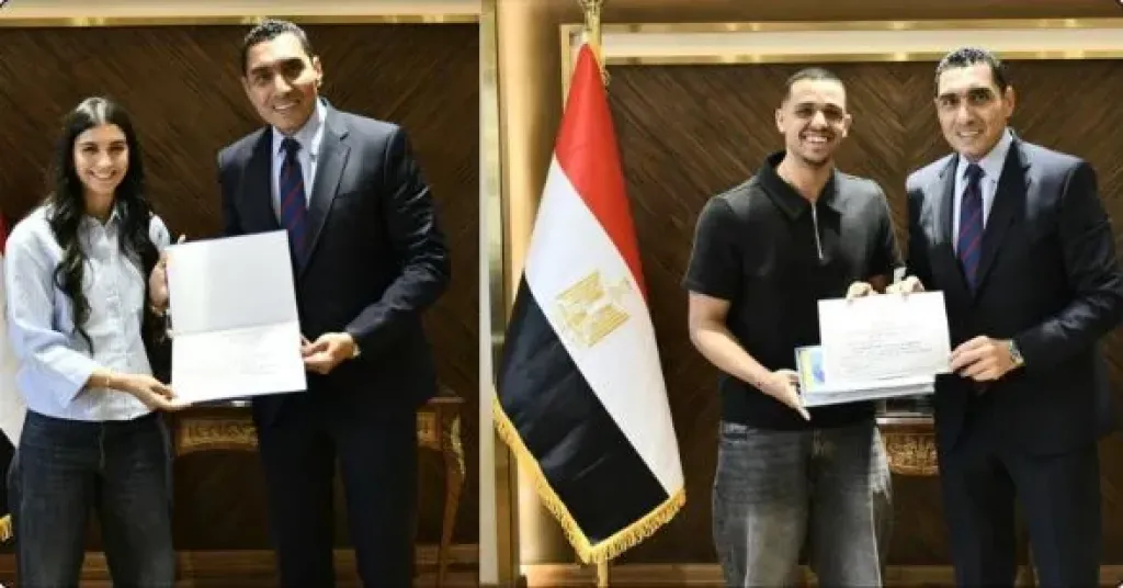 وزير الشباب والرياضة يكرم مصطفى عسل وأمينة عرفي بعد تتويجهما ببطولة قطر كلاسيك للاسكواش| صور