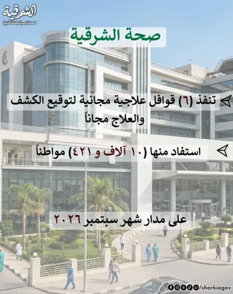 صحة الشرقية تنفذ ٦ قوافل علاجية مجانية استفاد منها١٠ الاف و٤٢١مواطناً