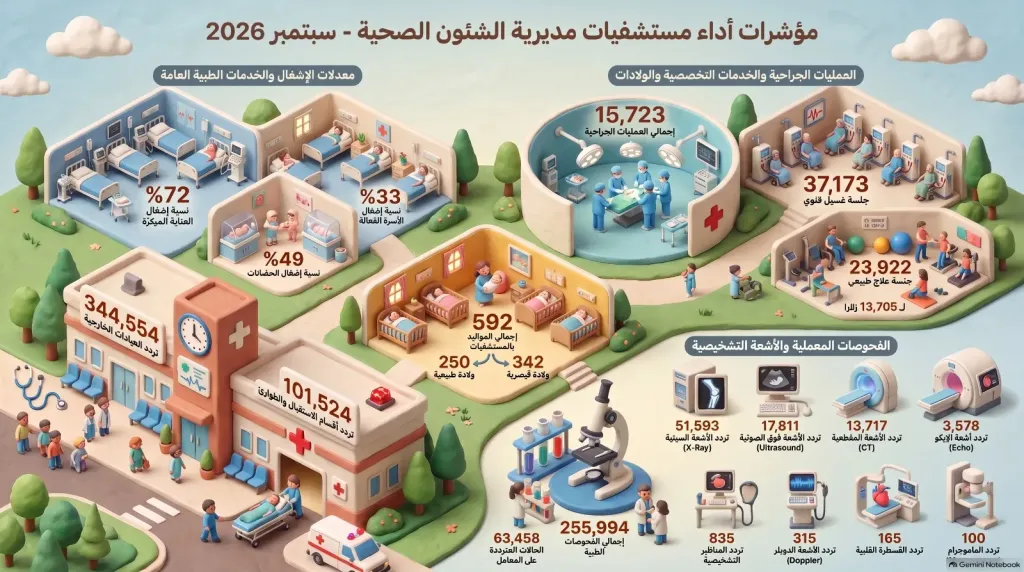 صحة الشرقية أكثر من ٨٦٧ ألف خدمة قدمتها مستشفيات صحة الشرقية