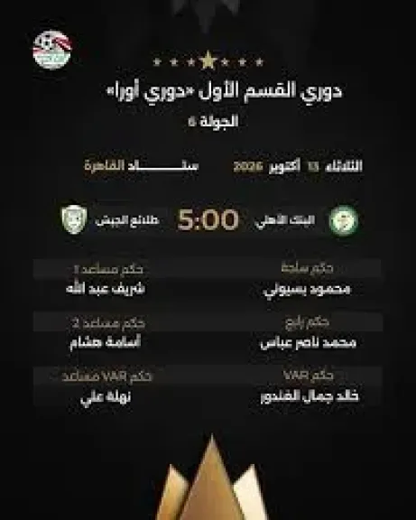 تشكيل البنك الأهلي لمواجهة طلائع الجيش في الدوري المصري