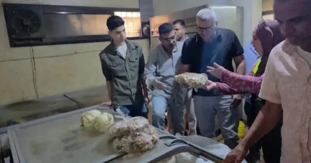 تشميع مطعم بالطالبية بعد ضبط 300 كيلو لحوم ودواجن فاسدة