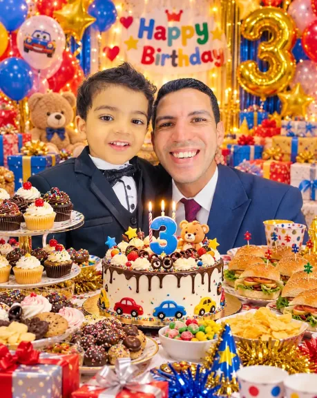 الكاتب الصحفي سمير دسوقي يهنئ عادل لملوم بعيد ميلاد نجله محمد الثالث