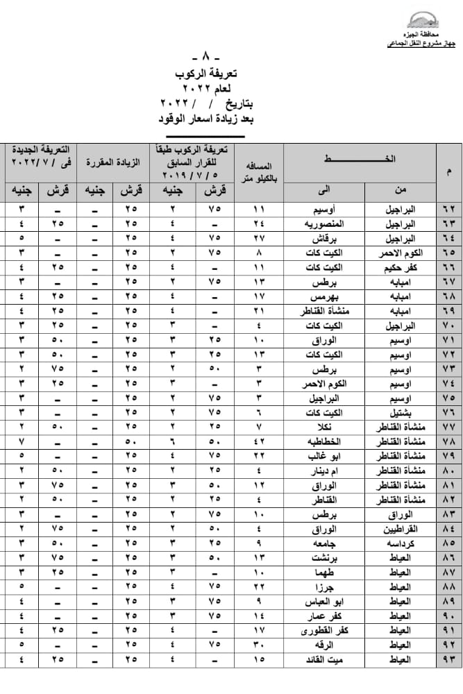 تعريفة الركوب